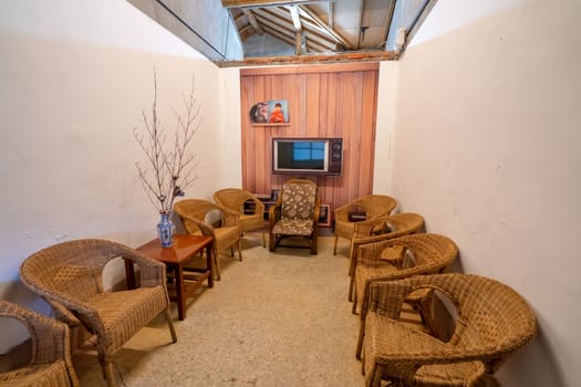Taoyuan, Taiwan - Sep. 02, 2020: Matsu New Village Art Park in , traditional house of a cultural asset preservation heritage in Zhongli District, military dependents' village.