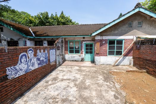 Taoyuan, Taiwan - Sep. 02, 2020: Matsu New Village Art Park in , traditional house of a cultural asset preservation heritage in Zhongli District, military dependents' village.