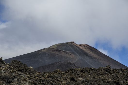 View in the vicinity of the crater of the volcano etna sicily italy