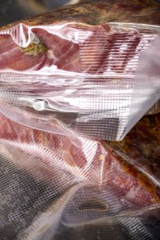 pastrami meat packed in plastic bags