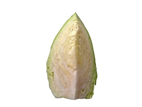 A piece of cabbage on a white background