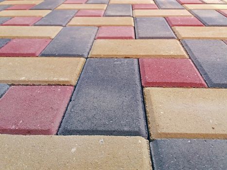 Colorful pavement close up has just been installed