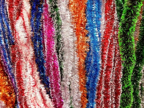 New Year - Christmas tinsel texture multi-colored.