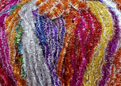 New Year - Christmas tinsel texture multi-colored.
