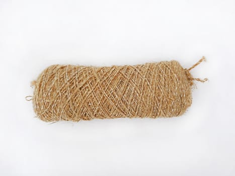 Natural jute rope isolated on white background.