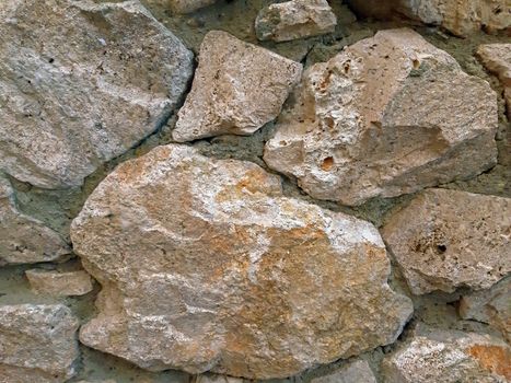 Beautiful fence built of beautiful stone, walls Close up.