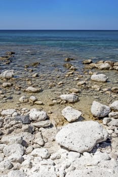 seascape from sea shore in summer season for background