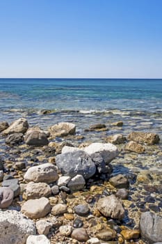 seascape from sea shore in summer season for background