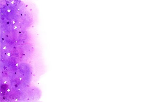 abstract purple background in cloud concept. watercolor hand painting illustration.  Design element for wallpaper, packaging, banner, poster, flyer.