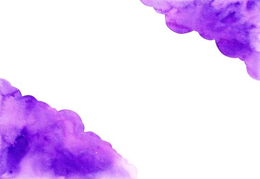 the abstract purple background in cloud concept. watercolor hand painting illustration.