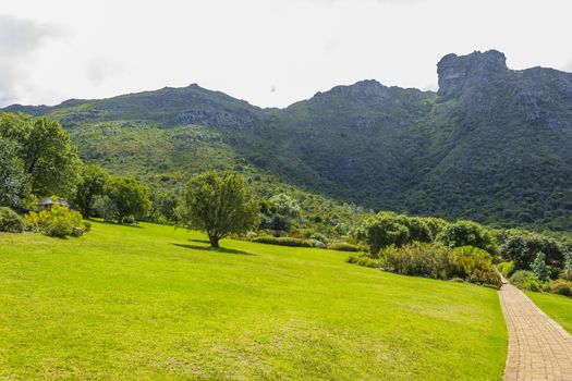 Mountains and trails Kirstenbosch National Botanical Garden, Cape Town, South Africa.