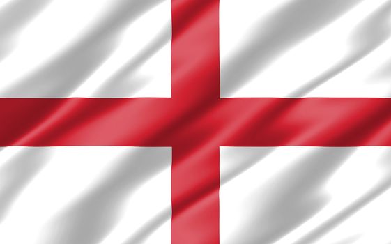 Silk wavy flag of England graphic. Wavy English flag illustration. Rippled England country flag is a symbol of freedom, patriotism and independence.