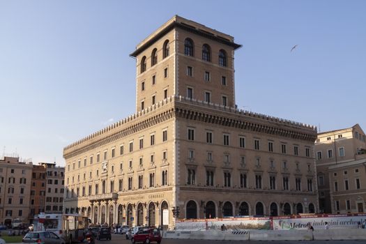 Rome, Italy - June 27, 2010: Old, and famous Assicurazioni Generali office building, in Piazza Venezia, Rome.