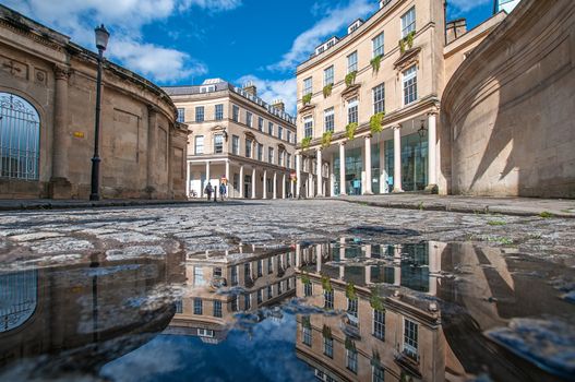 reflections from puddles in the streets of bath