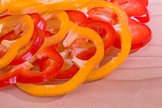 Close-up of California peppers on the table.