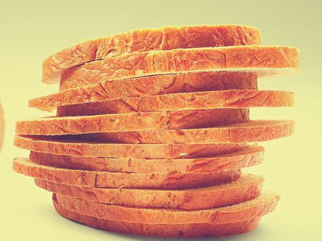 Close-up of bread slices stacked on top of each other.