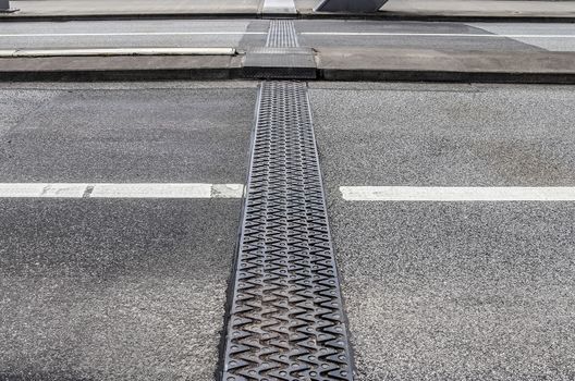 Empty bridge in the streets of Kiel in Germany during the corona virus quarantine