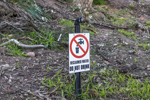 A drinking water warning sign in regional Australia