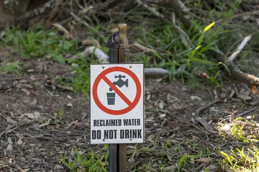 A drinking water warning sign in regional Australia