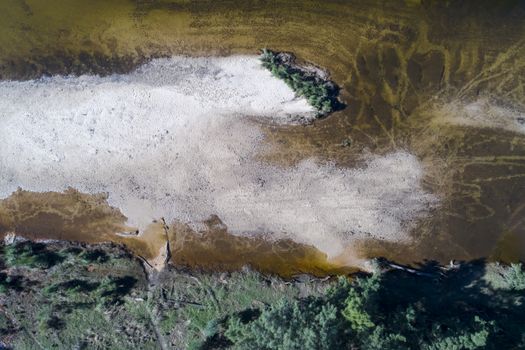 A river that is drying up due to the severe drought in New South Wales, Australia