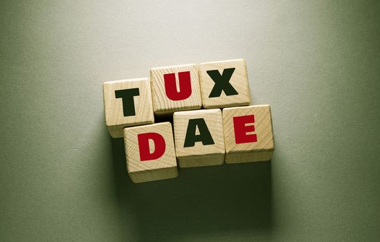 Tax Due Word Written on Wooden Cubes