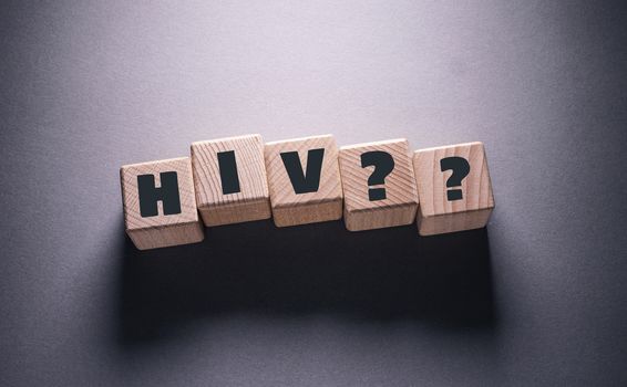 HIV Word Written on Wooden Cubes
