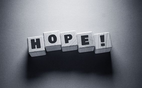 Hope Word Written on Wooden Cubes