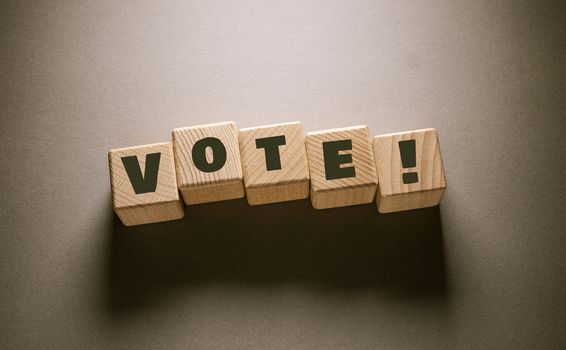 Vote Word Written on Wooden Cubes