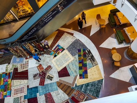 Mall inside seen from above. Oriental carpets for sale in Cape Town, South Africa.