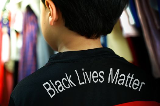 child screen sport shirt for message support black lives matter