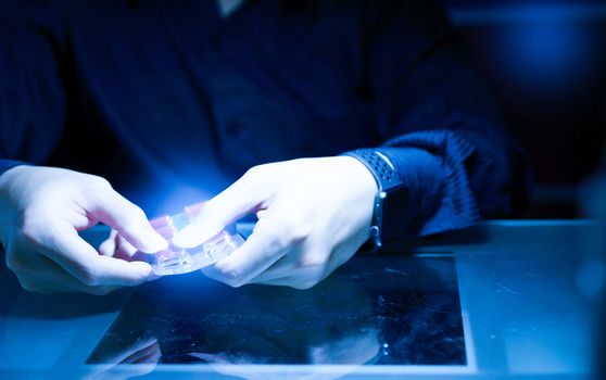 hand take medicine by himself for medicine background 