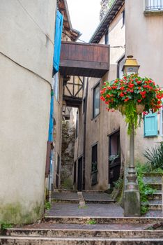 Old Housein the village Foix in the south of France, Europe.