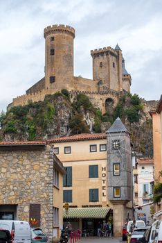 Foix, France :  2020 09 Sept, : Streets of the village Foix in the south of France, Europe