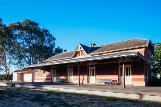 Yeah disused railway station on a sunny summer's evening in Victoria, Australia