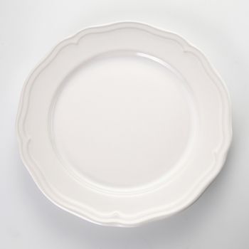 top view of white dinner plate