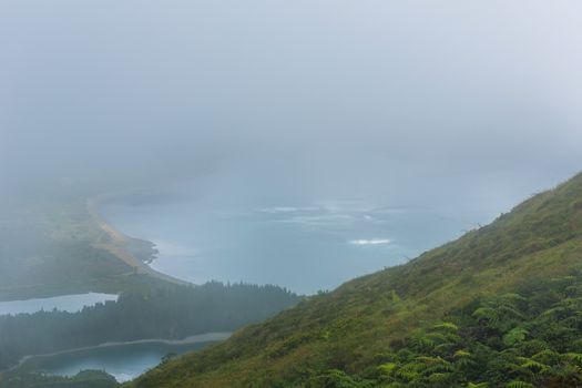 Beautiful view of Lagoa do Fogo, Sao Miguel Island, Azores, Portugal