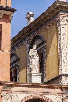 Architecture detail of some building in Piazza dei Signori in Verona in Italy