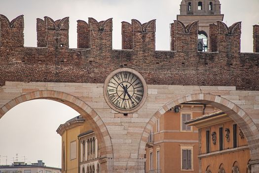 Portoni della Bra, an ancient and medieval door in Bra square in Verona, Italy
