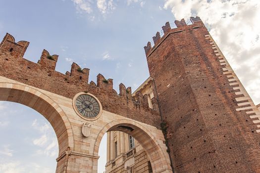 Portoni della Bra, an ancient and medieval door in Bra square in Verona, Italy