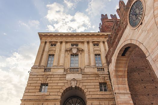 Portoni della Bra, an ancient and medieval door in Bra square in Verona, Italy