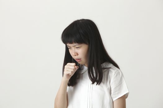 chinese girl not well,coughing