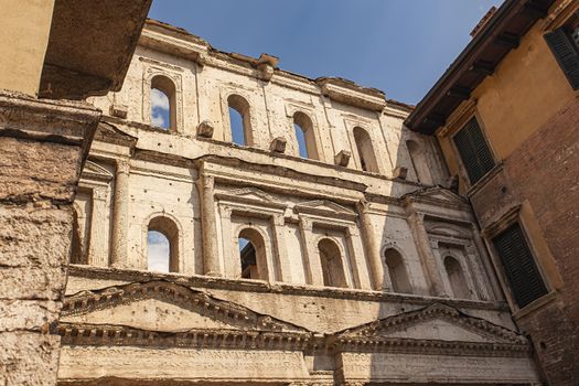 Porta Borsari in Verona, an ancient building in the famous and historical city in Italy