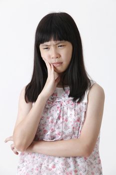 chinese girl with sad expression