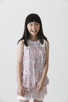 portrait of chinese girl laughing 
