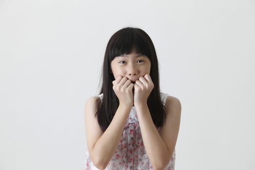 chinese girl with surprise expression