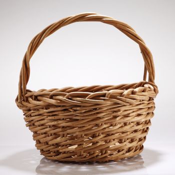 bamboo basket on the white background