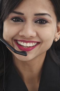 close up of the receptionist talking