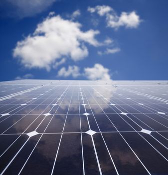 Solar power panel against blue sky