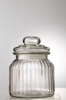 empty glass jar on the white background