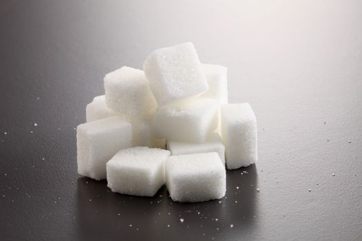 sugar cube on gray background